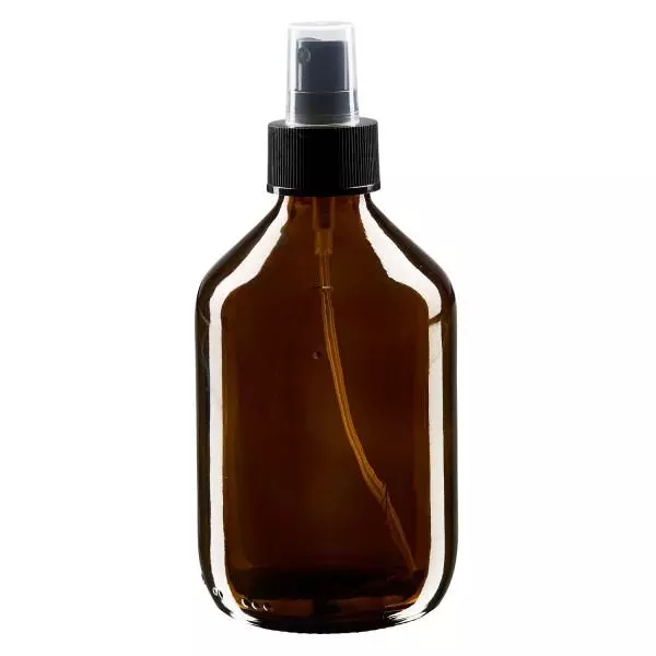 300ml medicinflaska brun, pumpförstärkare svart ApoGlas 300ml medicinflaska brun, pumpförstärkare svart ApoGlas