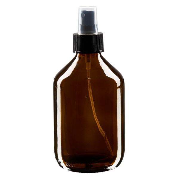 300ml medicinflaska brun, pumpförstärkare svart ApoGlas 300ml medicinflaska brun, pumpförstärkare svart ApoGlas