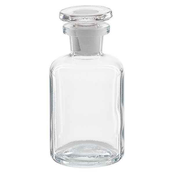 Flaska med rund axel 50ml klar glaspropp med smal hals