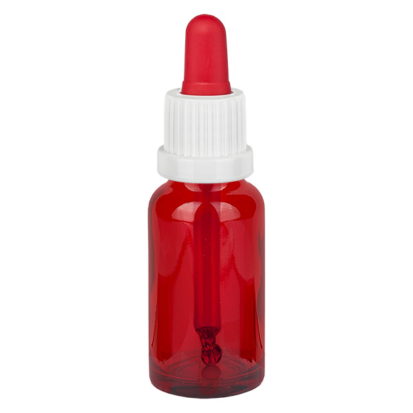 20 ml pipettflaska vit/röd med säkerhetsförslutning RedLine UT18/20