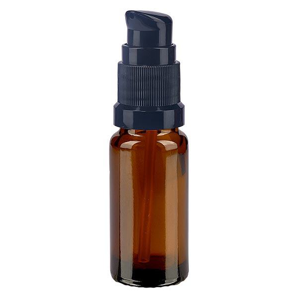 Apoteksflaska brun 10ml pumplock svart standard Apoteksflaska brun 10ml pumplock svart standard