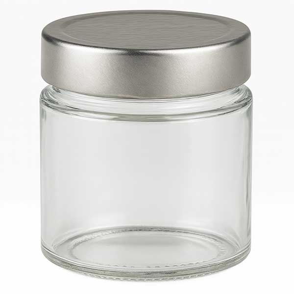 Glasburk 135 ml + lock BasicSeal silver djup UNiTWIST