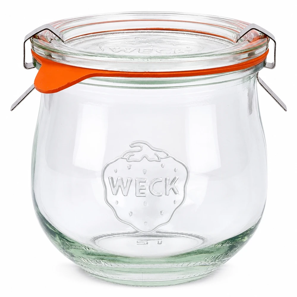 WECK tulpanburk 370 ml med glaslock och orange gummiring RR80 Konserverings- och förvaringsburk