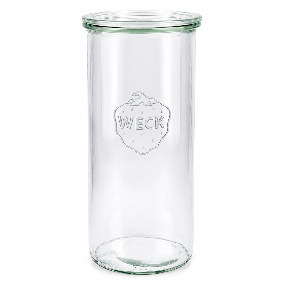1500ml Krossade glasögon med glaslock WECK RR100 WECK tumblingburk 1500ml med glaslock RR100 konserveringsburk transparent tom stående