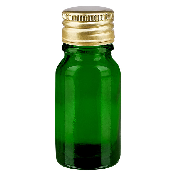 10ml flaska 11mm skruvkork Alu-Gold Standard GreenL. UT18/10