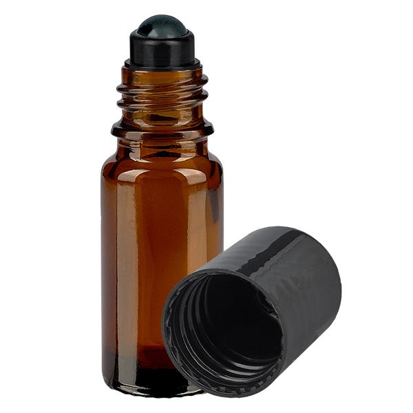 Apoteksflaska brun 10ml roll-on lock svart Apoteksflaska brun 10ml roll-on lock svart