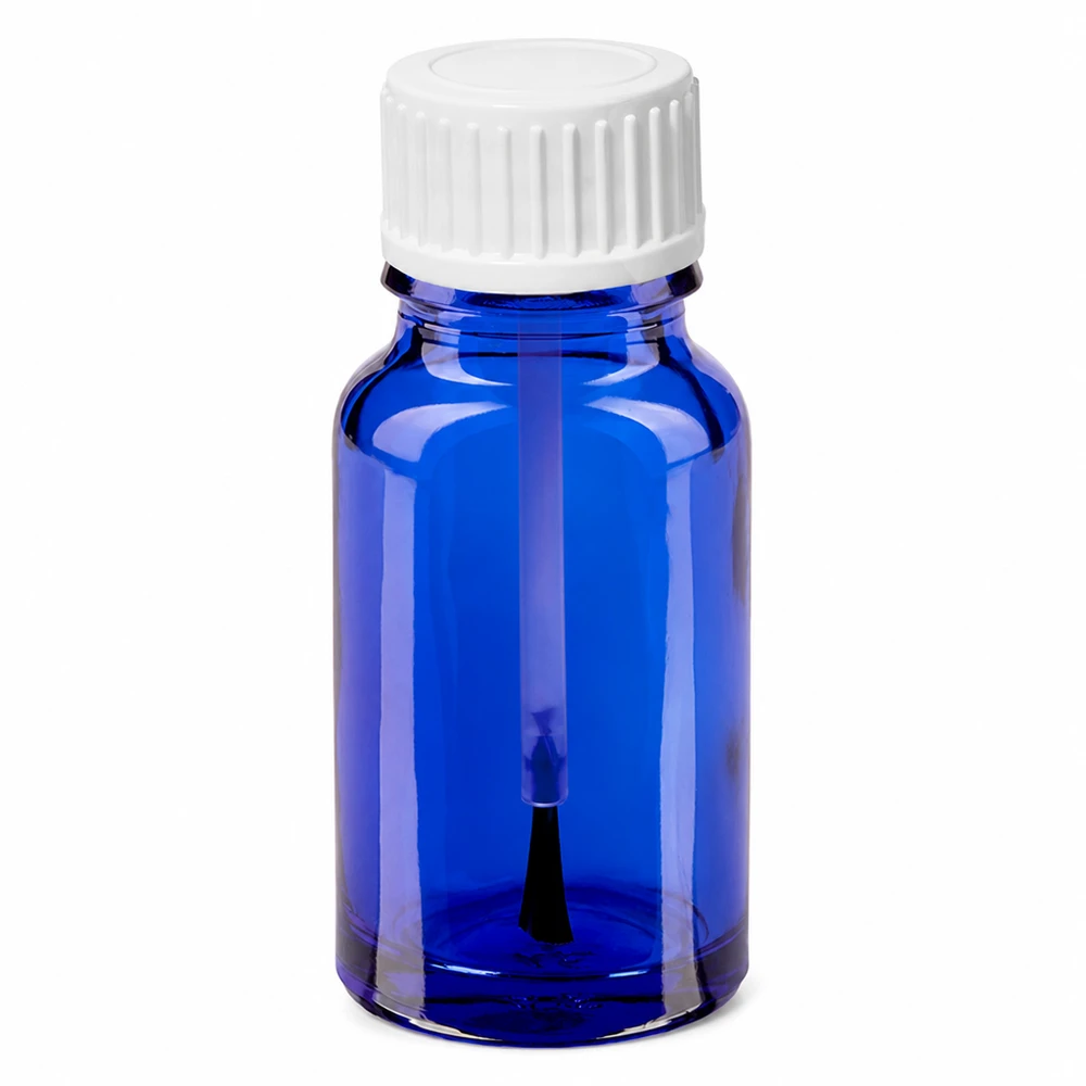 10ml penselflaska vit med standardlock BlueLine UT18/10 10 ml penselflaska blå med vitt lock för exakta applikationer