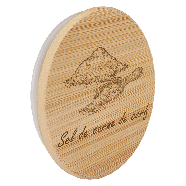 Couvercle en bois "Sel de corne de cerf" för WECK RR60 Couvercle en bois "Sel de corne de cerf" för WECK RR60