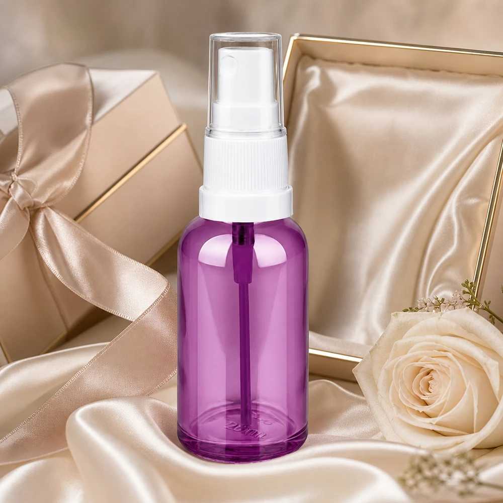 30ml sprayflaska vit/transparent Standard PurpleLine UT18/30 Elegant 30 ml sprayflaska i Purple Line-design för lyxiga kosmetiska produkter