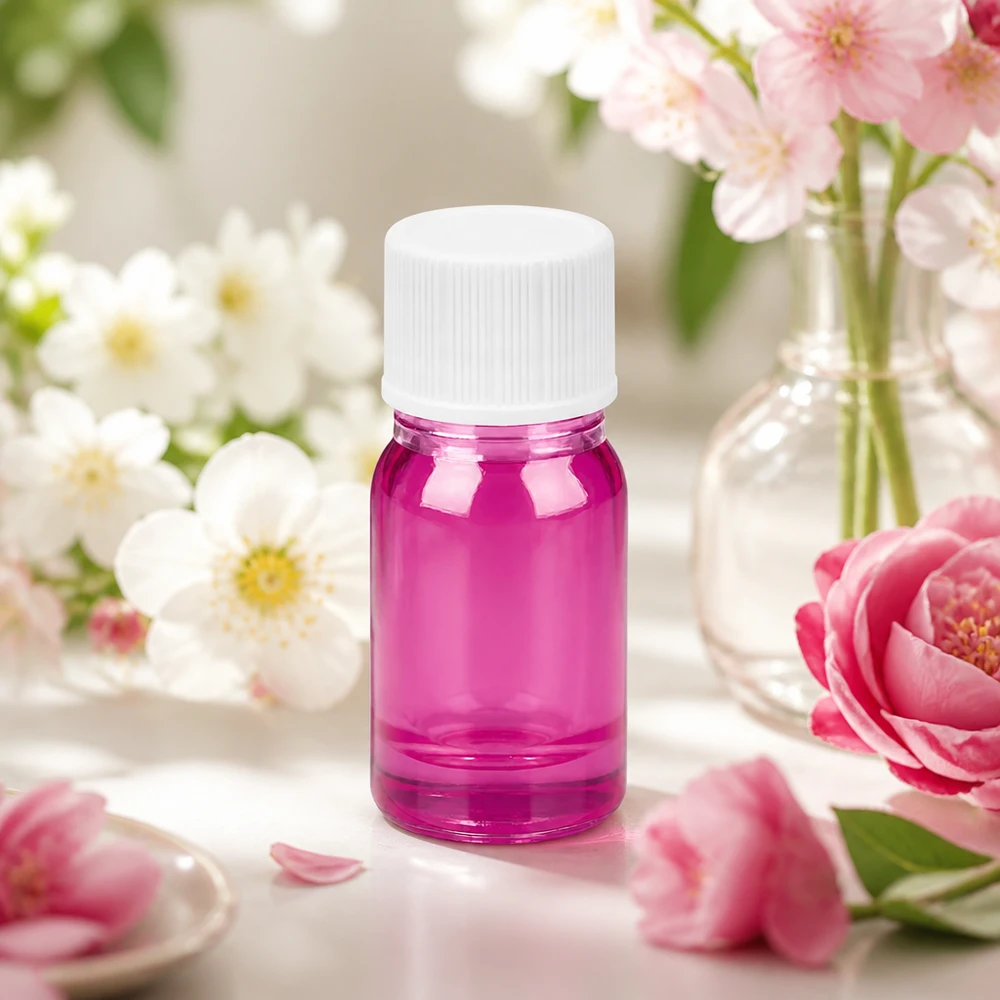 5ml flaska 11mm skruvkork vit standard PurpleLine UT18/5 Högkvalitativ 5 ml apoteksflaska i elegant violett med vitt lock för professionell användning