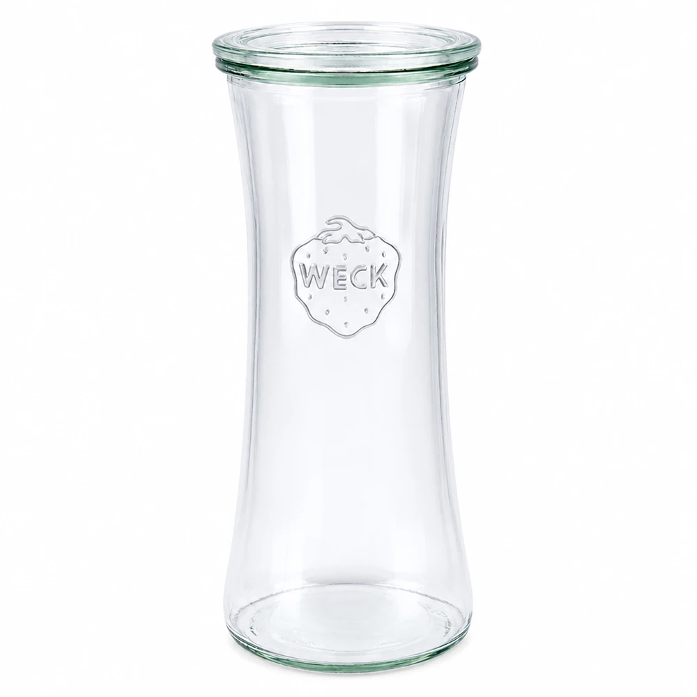 700ml delikatessburk med glaslock WECK RR80 WECK delikatessburk 700 ml med glaslock RR80 - tom konserveringsburk med logotyp på vit bakgrund