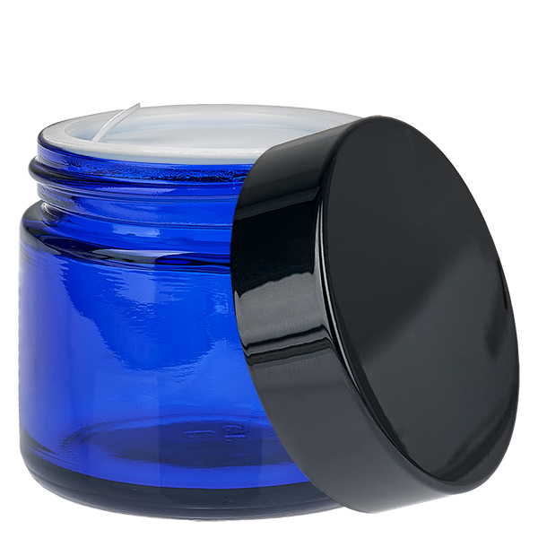 Glasburk 60ml blå med UNiTWIST-insatslock Glasburk 60ml blå med UNiTWIST-insatslock