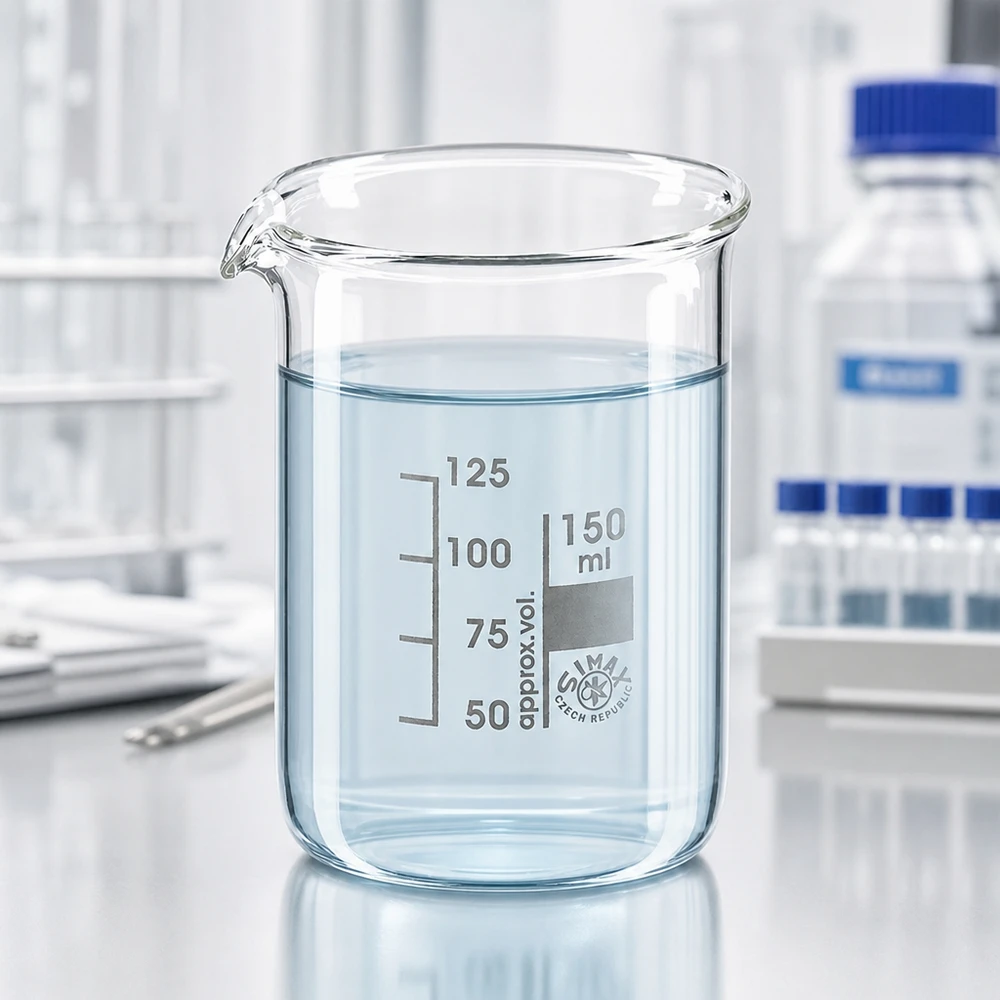 Bägare 150ml borosilikatglas, låg form Transparent laboratorieglas 150 ml med hällpip och milliliterskala för vetenskapliga tillämpningar