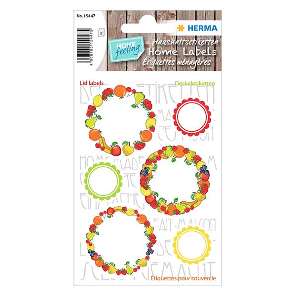 Locketiketter "Frukt" (18 klistermärken) ø24/43mm Locketiketter "Frukt" (18 klistermärken) ø24/43mm