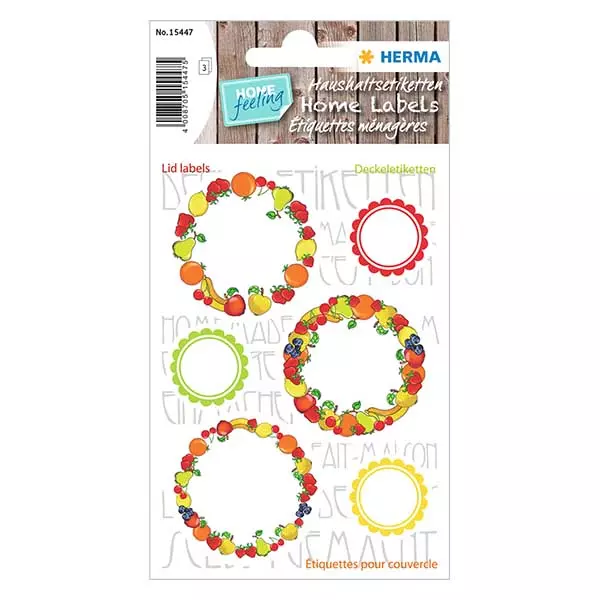 Locketiketter "Frukt" (18 klistermärken) ø24/43mm Locketiketter "Frukt" (18 klistermärken) ø24/43mm