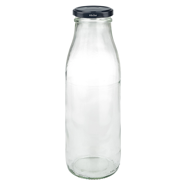 500 ml glasflaska + BioSeal-lock svart UNiTWIST
