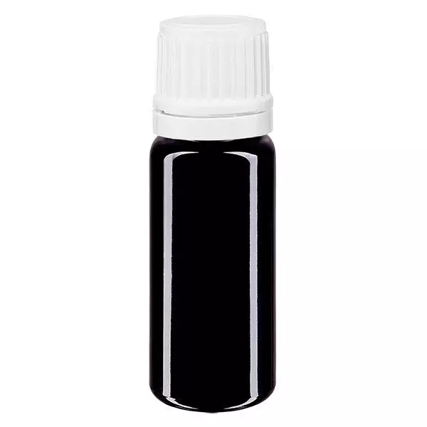 Apoteksflaska violett 10ml skruvlock vit manipulationsskyddad förslutning Apoteksflaska violett 10ml skruvlock vit manipulationsskyddad förslutning