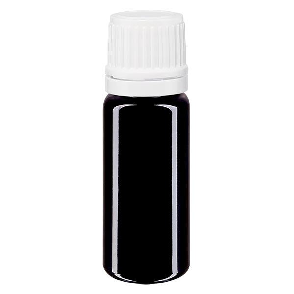 Apoteksflaska violett 10ml skruvlock vit manipulationsskyddad förslutning Apoteksflaska violett 10ml skruvlock vit manipulationsskyddad förslutning