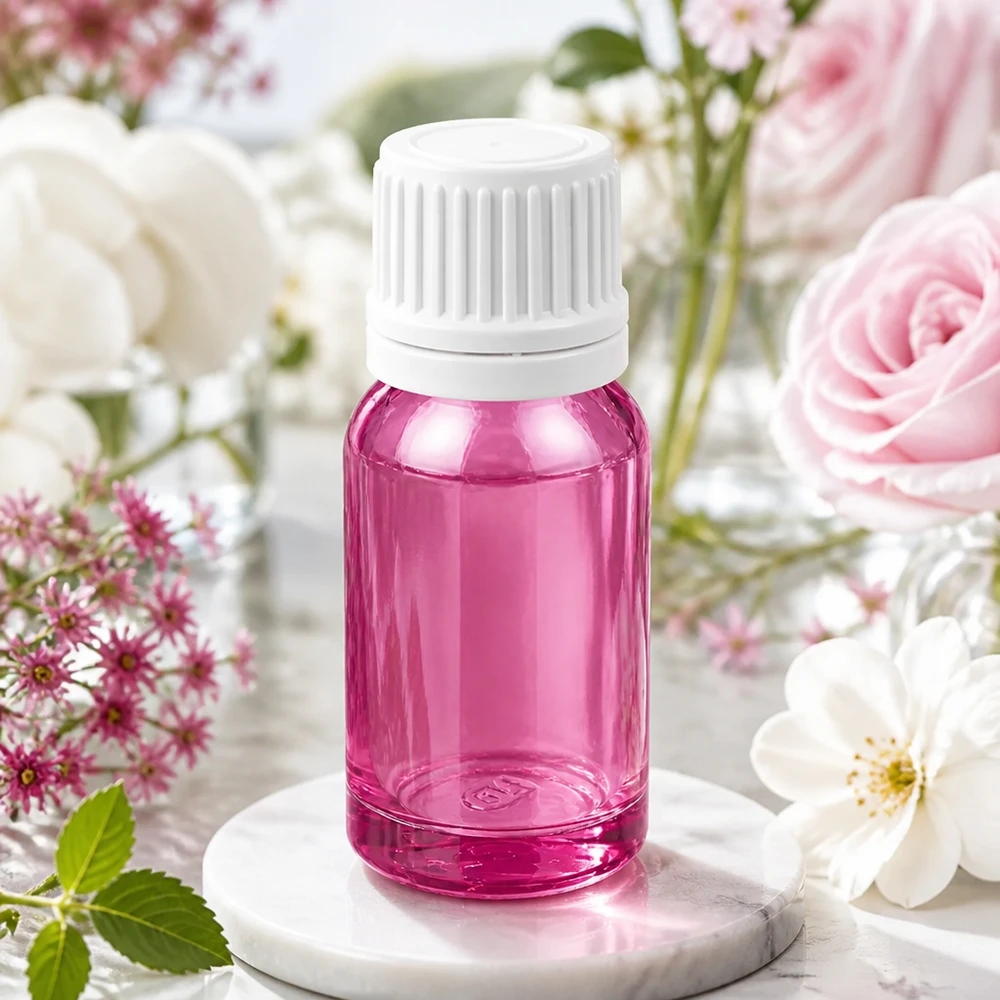 Lila 10ml droppflaska med vitt lock för aromaterapi och kosmetika PurpleLine UT18