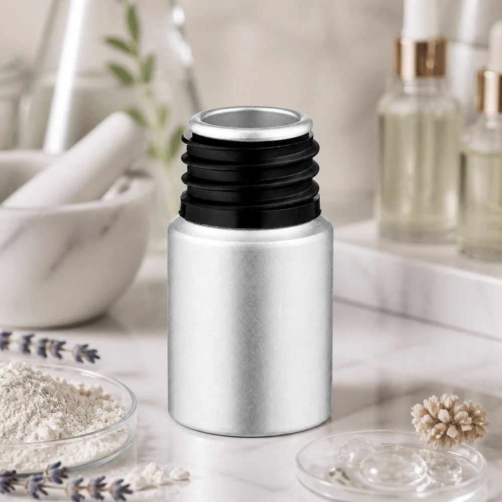 10 ml flaska i färgat aluminium Silverfärgad 10 ml aluminiumflaska med matt yta för DIY-kosmetika och naturlig hudvård