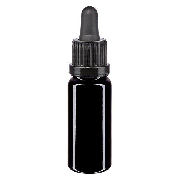 Apoteksflaska violett 10ml pipett svart med manipuleringsskydd Apoteksflaska violett 10ml pipett svart med manipuleringsskydd