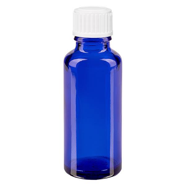 Apoteksflaska blå 30ml droppflaska vit 0,8mm standard Apoteksflaska blå 30ml droppflaska vit 0,8mm standard