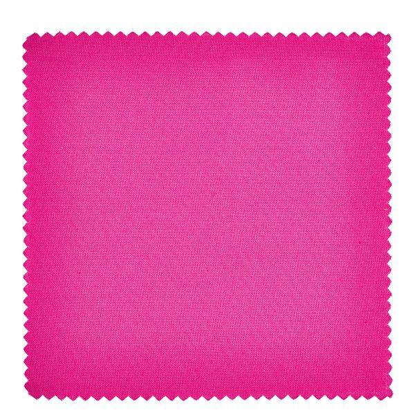 Smyckesunderlägg i tyg rosa 12cm fyrkant Rosa tyg 12 cm kvadrat närbild visar textur och tandad skuren detalj för smycken doily hantverk leveranser