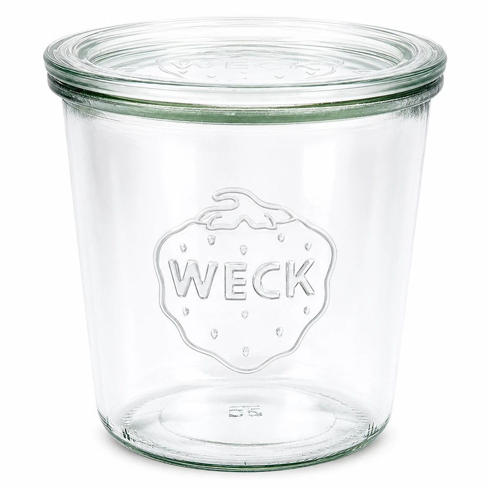580 ml burk med glaslock WECK RR100 WECK 580 ml murarburk med glaslock RR100 Transparent murarburk för konservering och förvaring