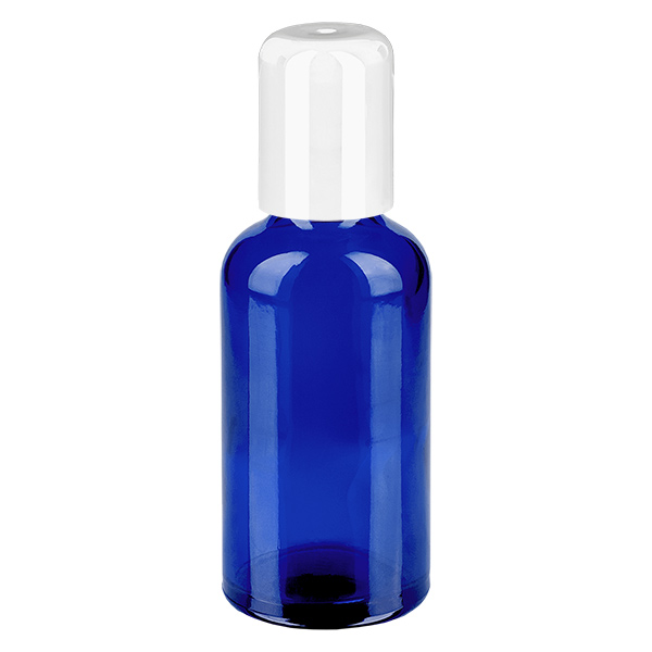 50 ml roll-on-flaska vit med standardkork BlueLine UT18/50
