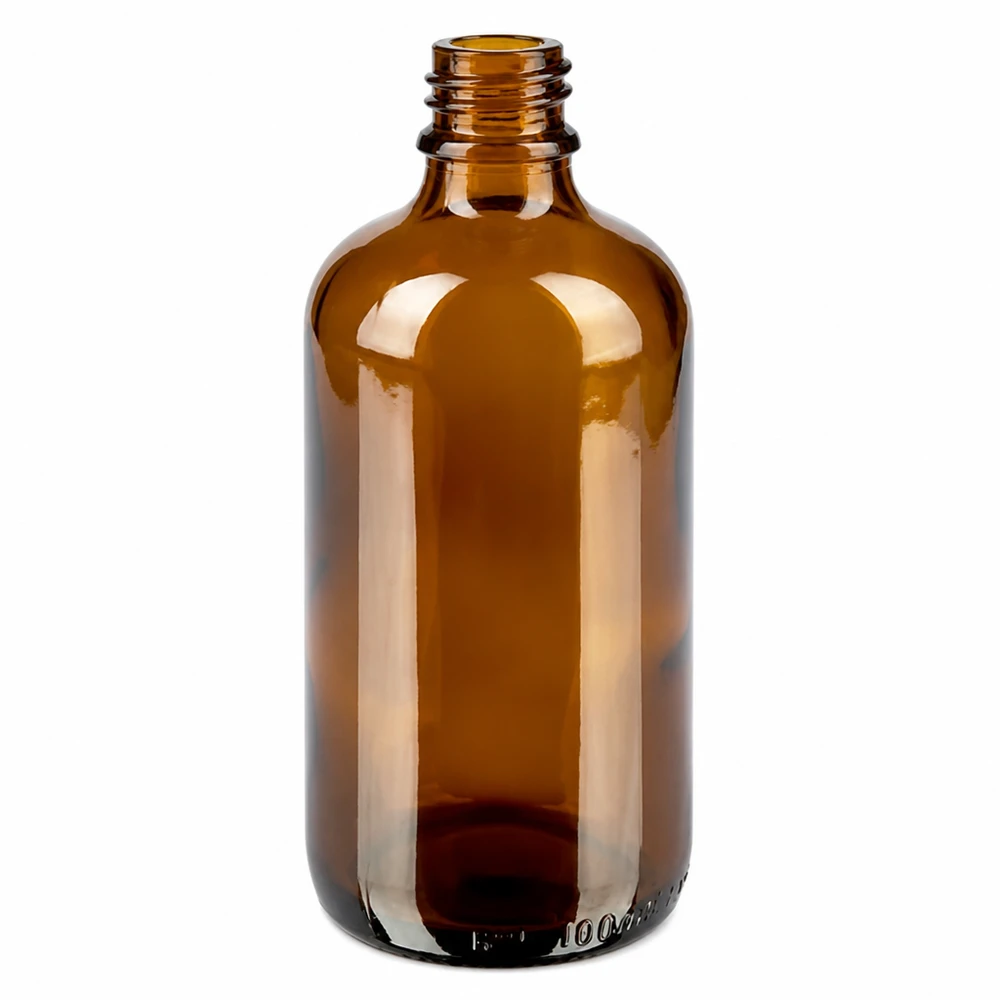 100ml nässprayflaska vit/transparent Standard BrownLine UT18/100 Brun glasflaska 100ml för nässpray med gänga UT18 från BrownLine-serien