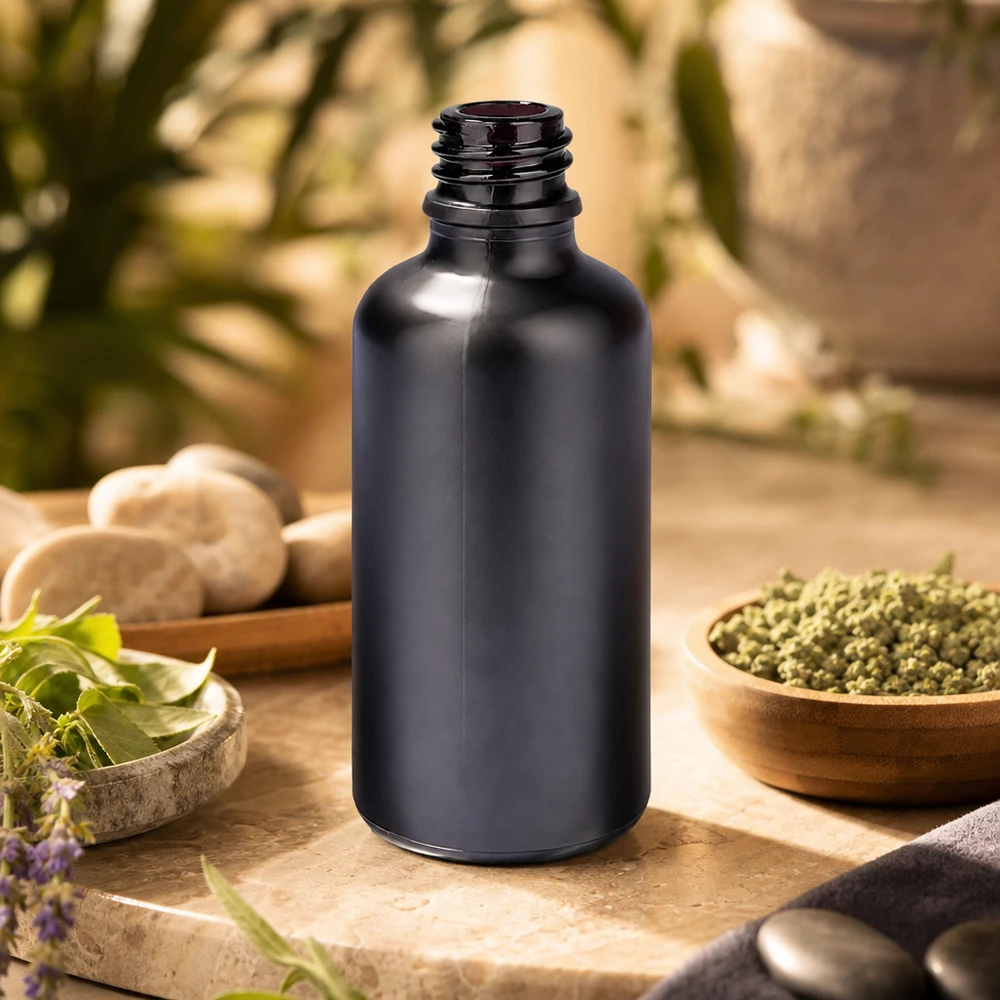 50ml apoteksflaska BlackLine UT18/50 UNiTWIST 50 ml apoteksflaska BlackLine UT18/50 UNiTWIST med ljusskyddande violett glas för aromaterapi