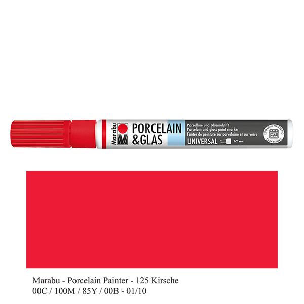 Färgpenna körsbär 1-2mm för glas/porcelän Färgpenna körsbär 1-2mm för glas/porcelän