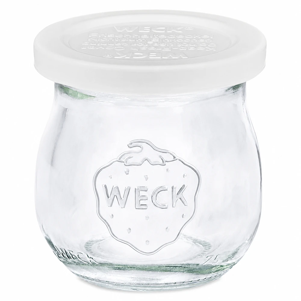 75ml tulpanburk med fräschhetslock WECK RR40 WECK tulpanburk 75ml med vitt lock RR40 Konserveringsburk i glas för sylt och konserver