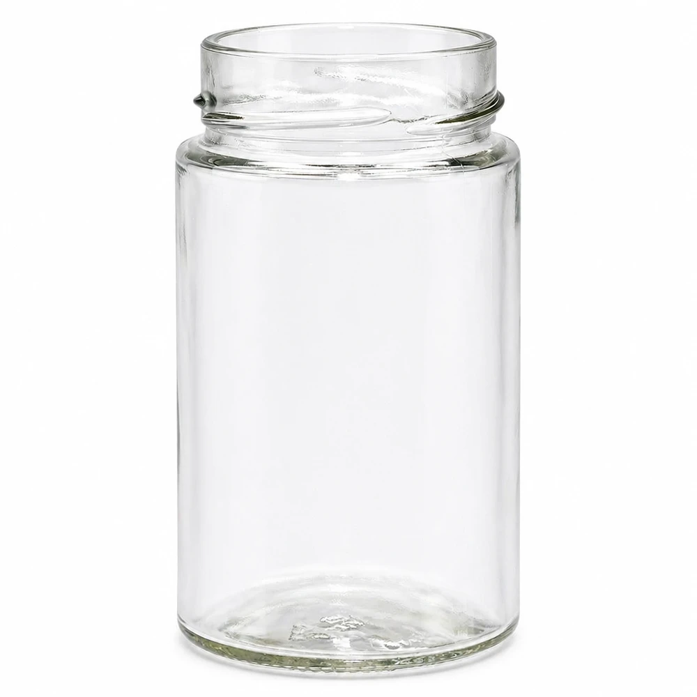 245ml rund burk utan lock (TO58deep) UNiTWIST UNiTWIST Runda245 Rund burk 245ml TO58deep Konserveringsburk Skruvlocksburk transparent tom utan lock Glasburk