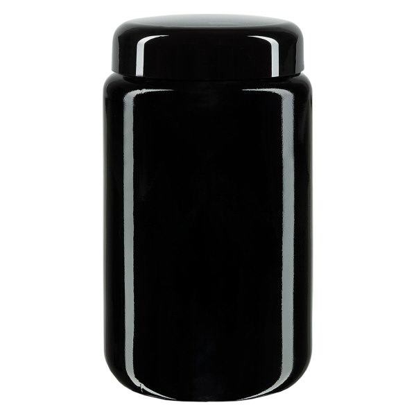 Bredhalsad burk + violett glas 400ml, med svart lock Bredhalsad burk + violett glas 400ml, med svart lock