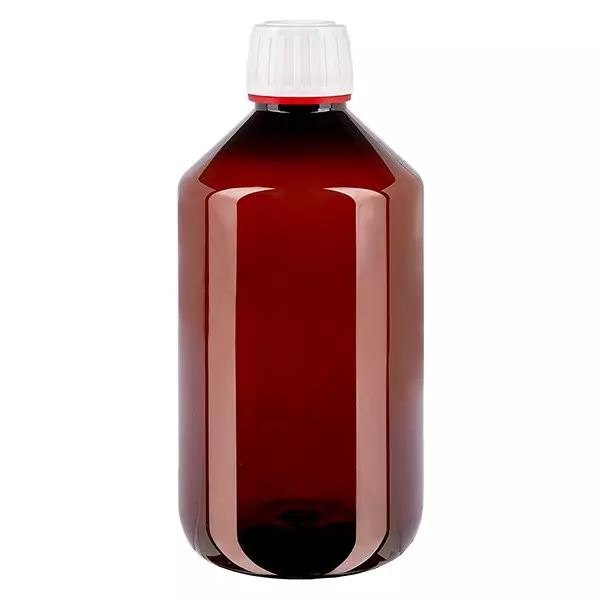 PET-flaska 500ml med vit/röd säkerhetsförslutning PET-flaska 500ml med vit/röd säkerhetsförslutning