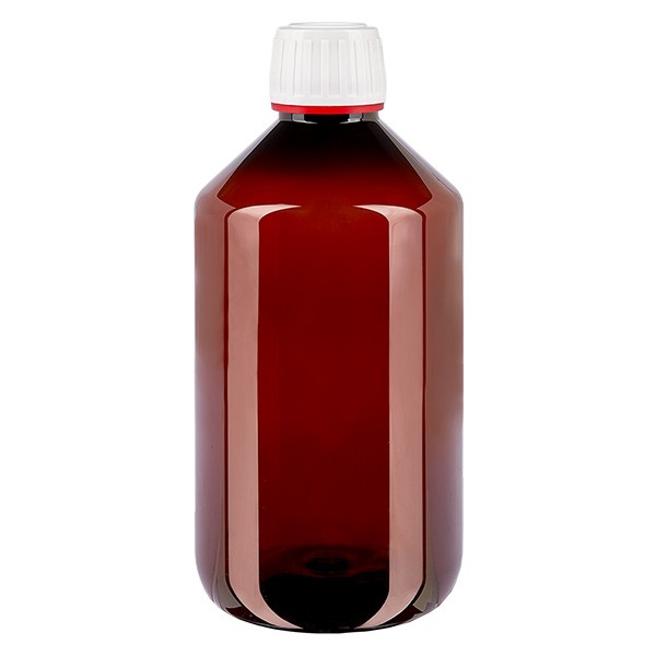 PET-flaska 500ml med vit/röd säkerhetsförslutning PET-flaska 500ml med vit/röd säkerhetsförslutning