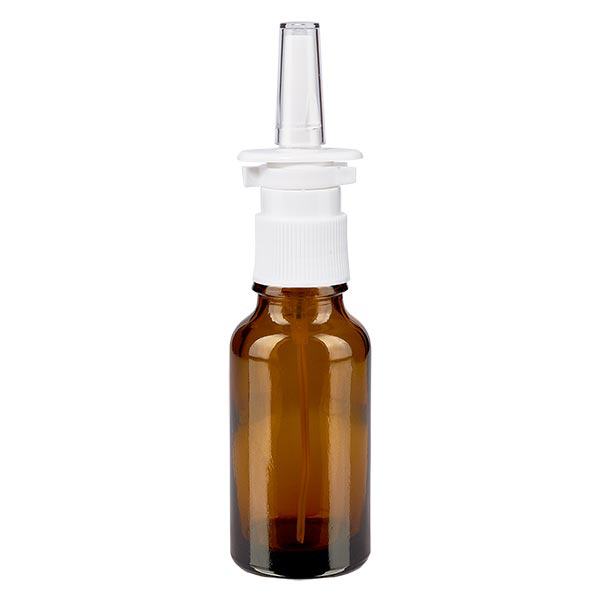 Apoteksflaska brun 20ml nässpray vit standard Apoteksflaska brun 20ml nässpray vit standard