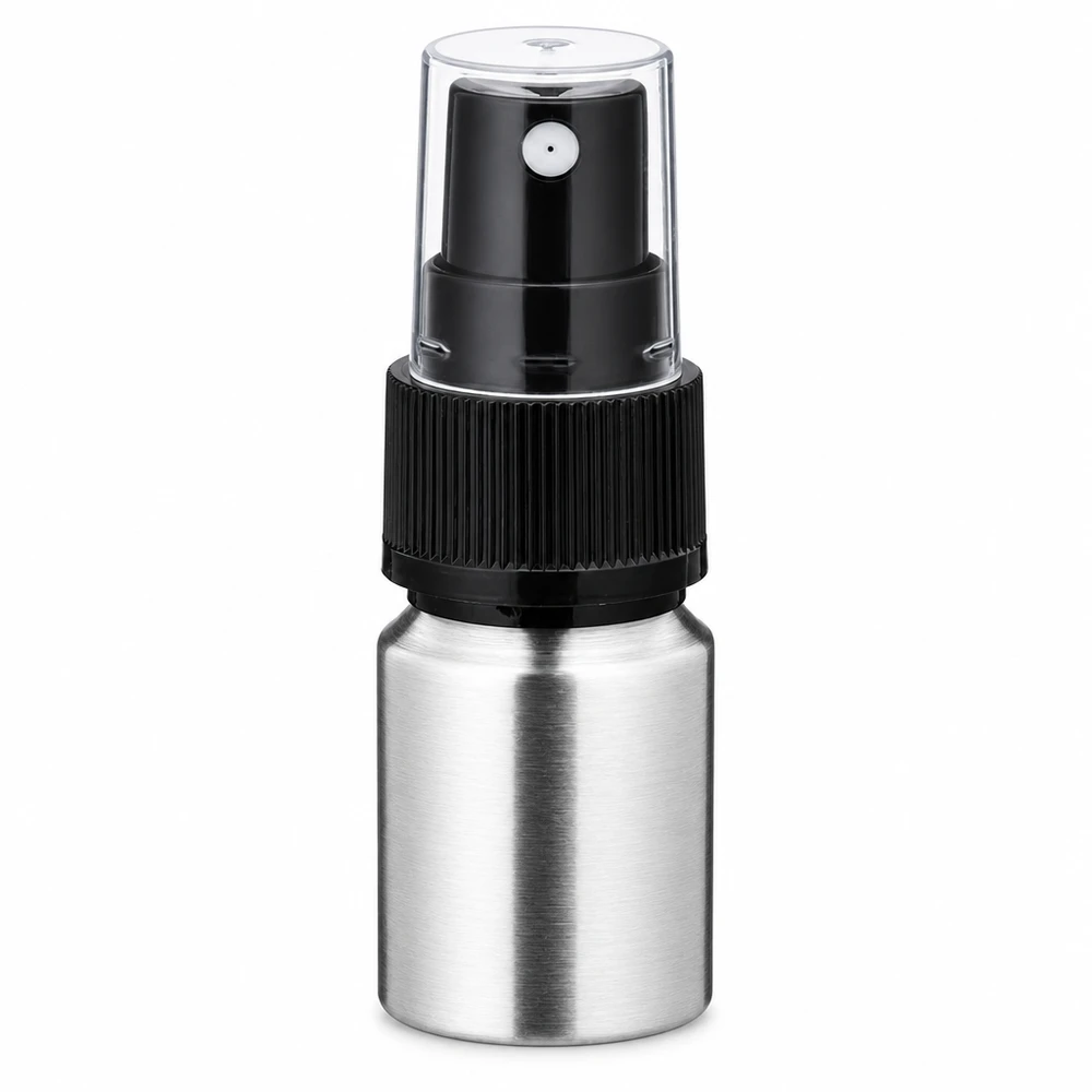 10ml polerad aluminiumflaska med atomiserare 10 ml aluminiumflaska med spraypump - kompakt sprayflaska av aluminium för parfym och kosmetika