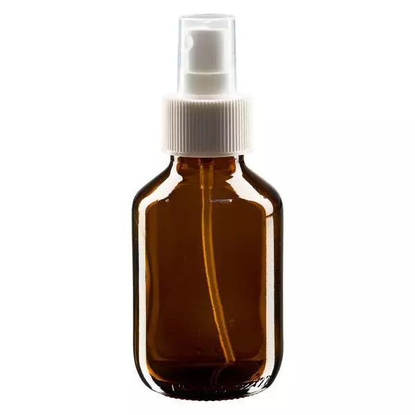 100ml medicinflaska brun, pumpförstärkare vit ApoGlas 100ml medicinflaska brun, pumpförstärkare vit ApoGlas