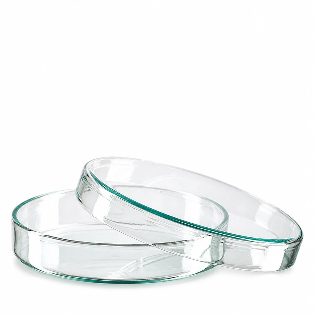 Petriskål i glas, 100 x 20 mm, transparent, för laboratorie- och forskningsbruk