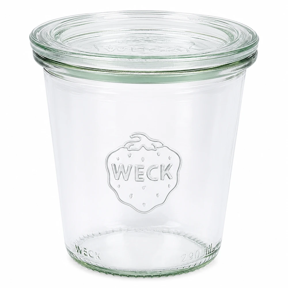 290ml Krossade glasögon med glaslock WECK RR80 WECK tumlare 290ml hög med glaslock RR80 konserveringsburk transparent för konservering och förvaring