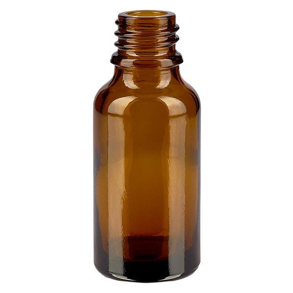 Droppflaska 20 ml DIN 18 tillverkad av bärnstensfärgat glas