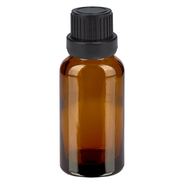 10ml Droppflaska 2mm svart med säkerhetsförslutning BrownLine UT18/10