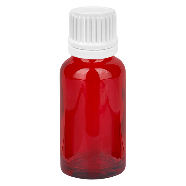 20 ml Droppflaska 0,7 mm vit med säkerhetslock RedLine UT18/20