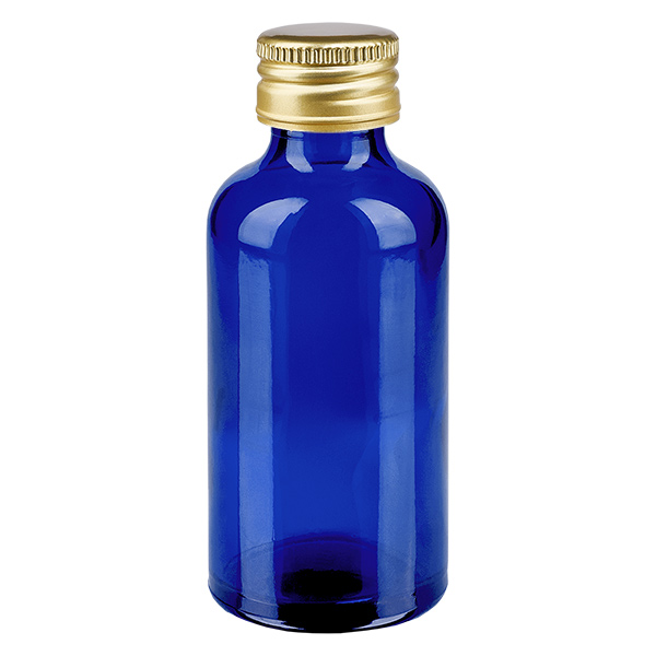 50ml flaska 11mm skruvkork Alu-Guld Standard BlueLine UT18/50