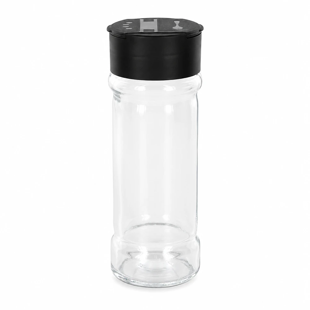 Salt- och kryddburk 100 ml med dubbel ströare, svart Salt- och kryddburk 100 ml med dubbel ströare, svart