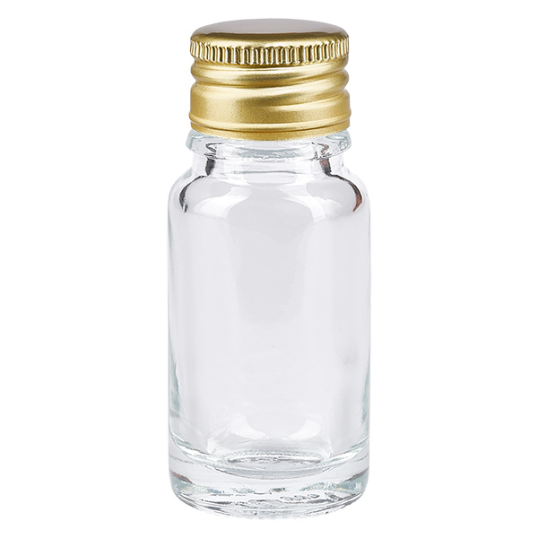 10ml flaska 11mm skruvkork Alu-Guld Standard ClearLine UT18/1