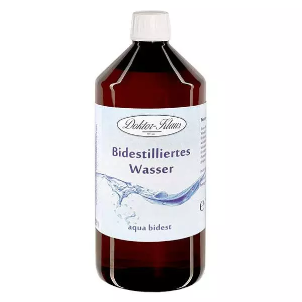 Dubbeldestillerat vatten 1 liter Doktor-Klaus Dubbeldestillerat vatten 1 liter Doktor-Klaus