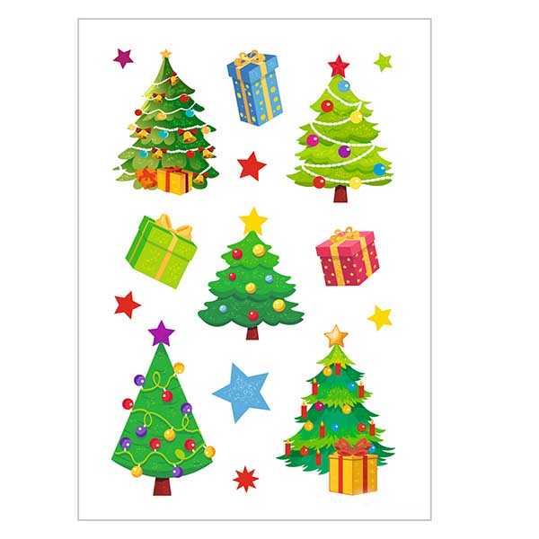 "Julgran" klistermärken (30 klistermärken med glitter) "Julgran" klistermärken (30 klistermärken med glitter)